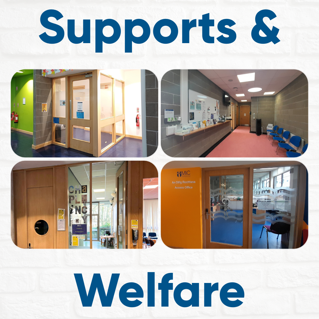 Image displaying a selection of the MIC Support Offices with the wording Supports &amp; Welfare