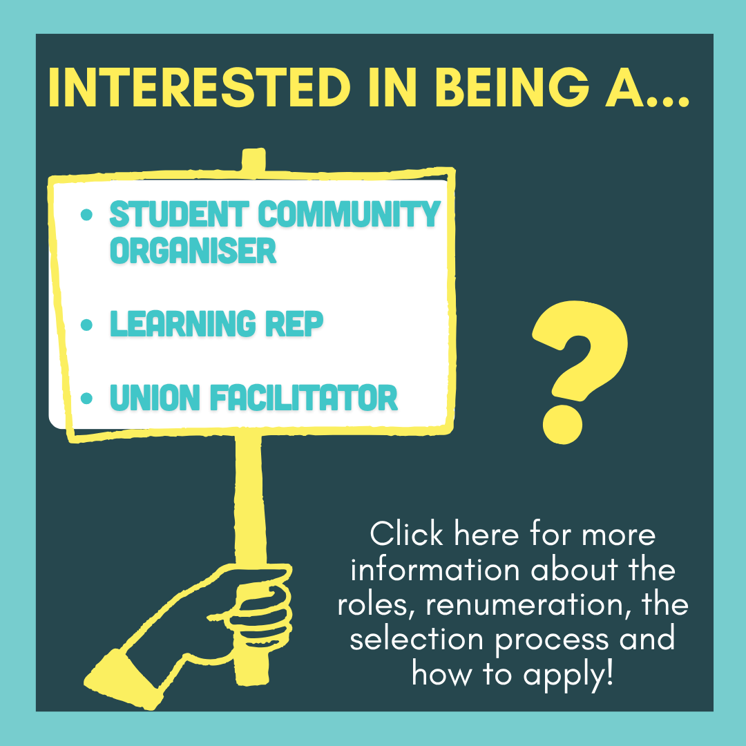 Learn more and apply to be a Student Community Organiser, Learning Rep or the Union Facilitator with MISU in the 2026/27 Academic Year!
